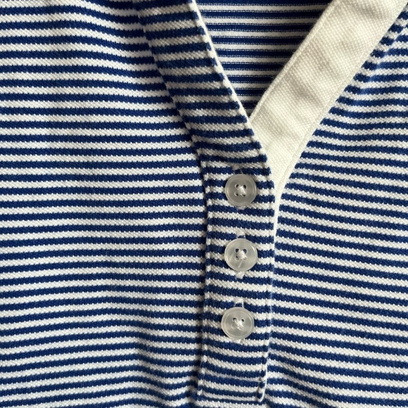 Talbots Nautical Stripped Blue & White Whale Embroidered Shirt Cotton Size XL - Picture 3 of 8